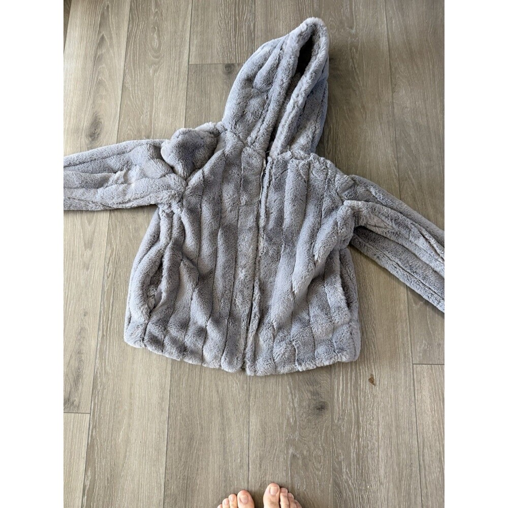 Simply Vera Vera Wang Women's Faux Fur Jacket Size Large Gray